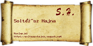 Soltész Hajna névjegykártya